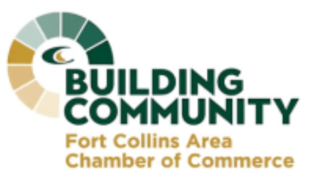 the logo of Fort Collins Area Chamber of Commerce that reads Building Community Fort Collins Area Chamber of Commerce